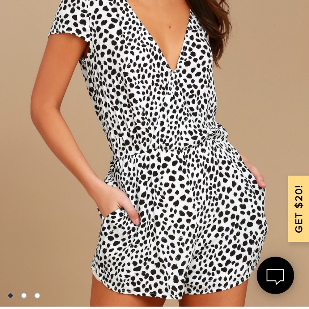 Lulus Black and White print romper